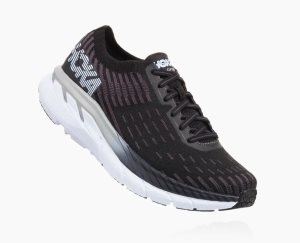 Hoka One One Men's Clifton 5 Knit Running Shoes Black - AU HZCG
